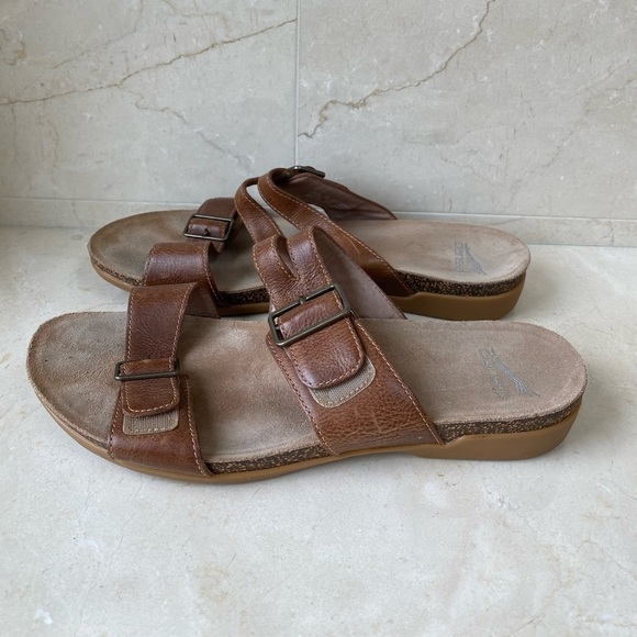 Dansko Rosie Waxy Burnished Leather Sandal Tan size 40 / US 9.5-10 - Picture 5 of 12